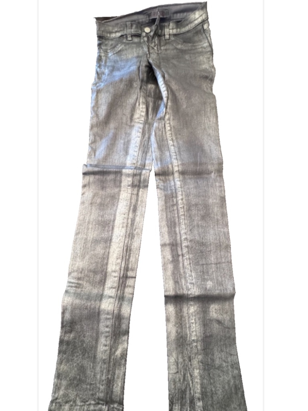 J Brand Legging Jeans Size 24 Gray Golden Metallic Shimmer Made in USA